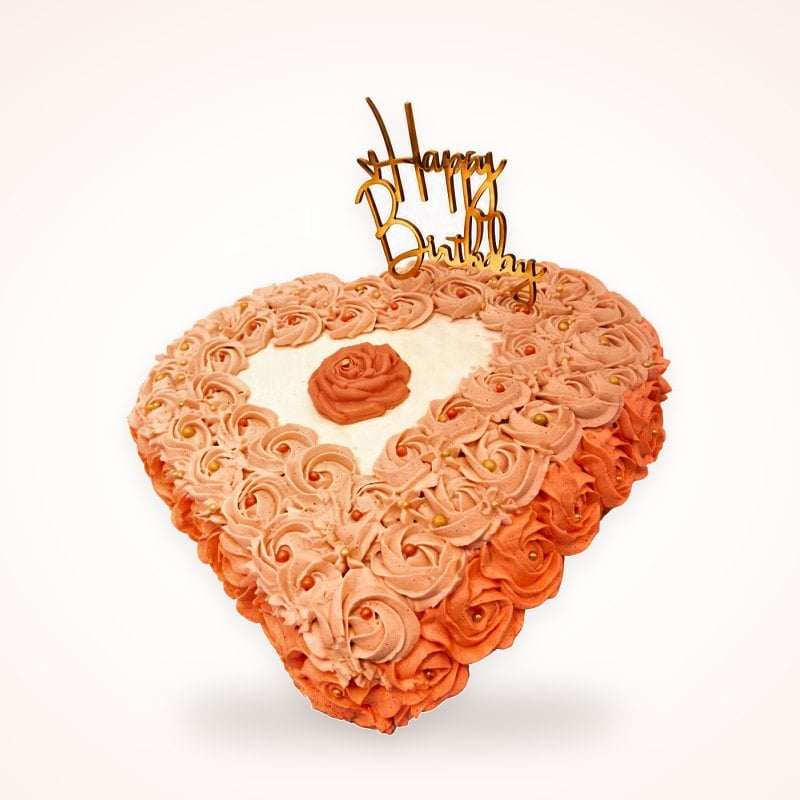 Corazón de rosetones: Degradé coral en forma de corazón.